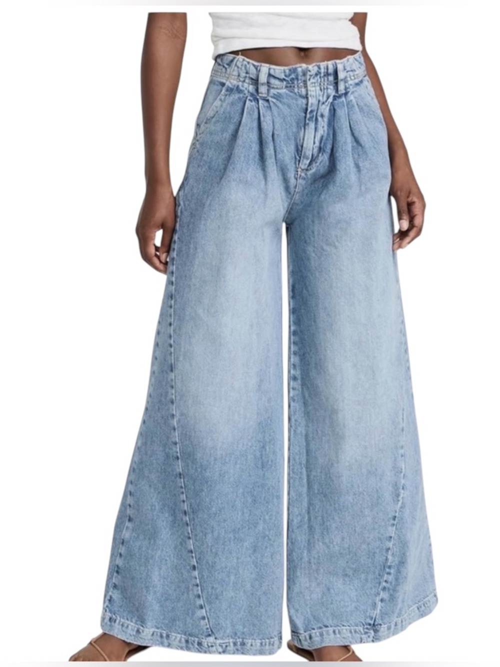 Free People We The Free Equinox Wide Leg Trouser Denim Jeans size 26